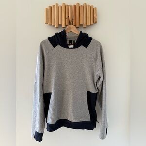 Adidas Colorblock Hoodie, Grey/Navy, Men’s Small